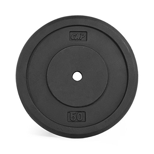 CAP Barbell Standard Free Weight Plate, 1-Inch, 50-Pound, Black