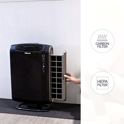 Image of Fellowes AeraMax 290 Air Purifier Mold, Odors, Dust, Smoke, Allergens and Germs with True HEPA Filter and 4-Stage Purification, Large Room 300-600 sq. ft., Black