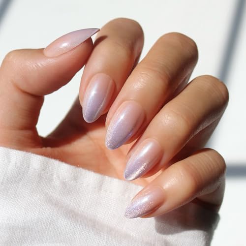 Glamnetic Press On Nails - Short Almond, Velvet Fake Nails 30 Pc Full Kit