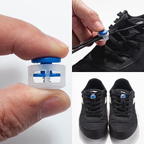 Coowayze Plastic Cord Locks, 48 Pcs Double Hole Drawstring Clamp, Spring Toggle Stoppers For No Tie Shoelaces And Paracord #TOP4