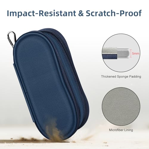 Image of FINTIE Double Sunglasses Case, Soft Portable Eyeglasses Pouch with Carabiner Clip, Dual Zipper Compartments for Men Women