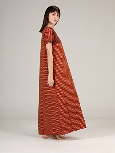 Evolove-Womens-100-Cotton-Printed-Maxi-Nighty-Sleepwear-Super-Comfortable-Soft-Cotton