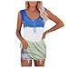 XUNN Camiseta de tirantes para mujer, diseño sexy, cuello redondo, sin mangas, con bloqueo de color, chaleco y camisa., azul, M