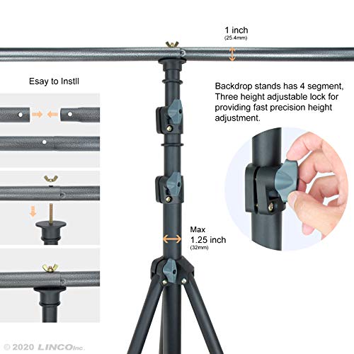 Linco Backdrop Stand For Parties 20×12 Ft Heavy Duty Photography Video Studio Background Kit 4169H For Wedding Parties Photo Shooting - 3