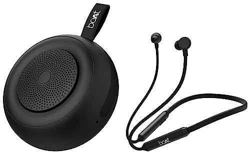 Image of boAt Rockerz 103 Pro Bluetooth in Ear Neckband with Beast Mode & Stone 135 Portable Wireless Speaker with 5W RMS Immersive Sound, IPX4 Water Resistance, True Wireless Feature