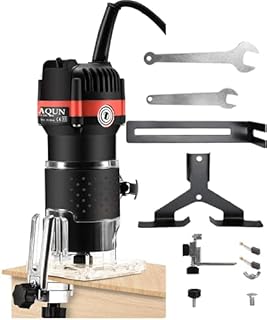 Compact Electric Hand Wood Trimmer,800W Portable Woodworking Router Slotting Cutting Trimming Machine Joiners Tool 30000R/MIN Black