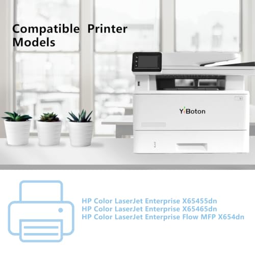 Image of High Yield W9260MC W9261MC W9262MC W9263MC Toner Cartridge, Black Cyan Magenta Yellow with Smart Chip Compatible with HP Enterprise Flow MFP X654dn X65455dn X65465dn Printer
