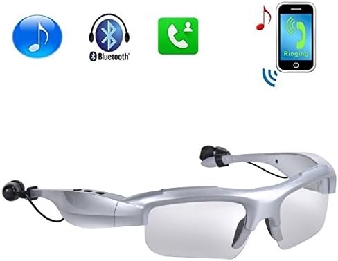 Momoday Sunglasses Digital bluetooth 4.0 Glasses Stereo Headset Headphones with Handsfree Driving Music MP3 Player Answer Phone for Android IOS Smartphones and All Device with Bluetooth (white)