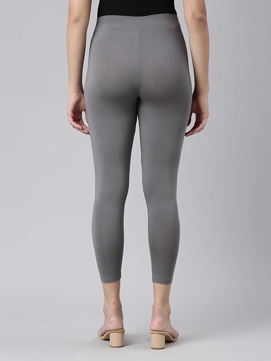 Image of Women Cotton Solid Belt Ankle Length Legging Four Way Lycra Leggings