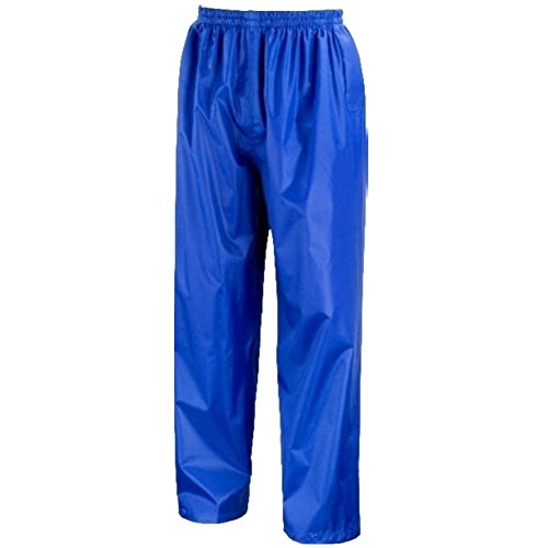 Rainsuit Shop Kids Waterproof Over Trousers in Black, Pink, Red or Royal Blue Childs Childrens Boys Girls (11-12 Years, Royal)