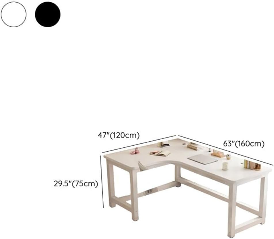 Diagram showing the dimensions of the L-Shape desk: 63 inches length, 47 inches width, 29.5 inches height