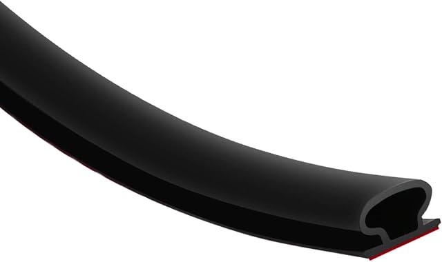 Rubber Weather Stripping Door Seal Strip, Waterproof Self-Adhesive Backing Door Weatherstripping for Door Frame Insulation Large Gap, Easy Cut to Size (33 Feet, Black)