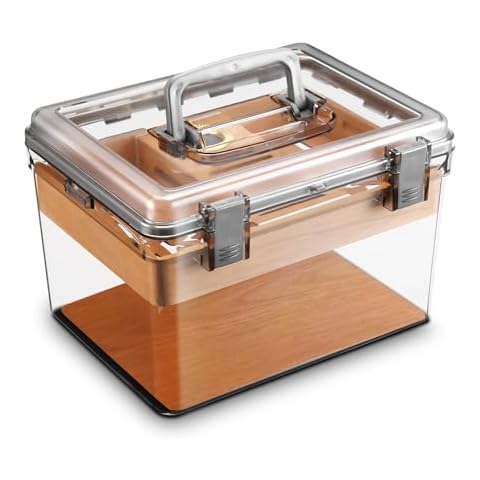 CIGARLOONG Acrylic Cigar Humidor with Hygrometer Cover