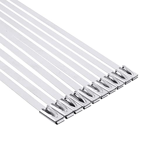 Opaski zaciskowe Opaski zaciskowe stalowe Opaski zaciskowe metalowe Opaski zaciskowe ze stali nierdzewnej, ok. 100 szt., szerokość 7,9 mm, opaski zaciskowe ze stali nierdzewnej, owijki do wydechu, pow