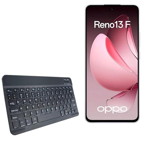 BoxWave Keyboard Compatible with Oppo Reno13 F 4G - SlimKeys Bluetooth Keyboard, Portable Thin with Chiclet-Style Keys - Jet Black