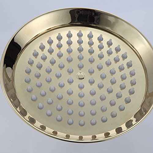 Ensemble de robinet de douche exposé en or pour créer une ambiance spa à la maison