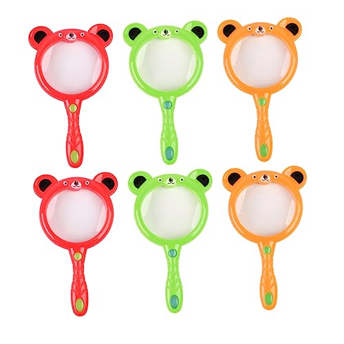 DEARMAMY 6pcs Handle Design Magnifying Glass Handheld Magnifier for Outdoor Exploration School Experiments Camping and Travel Lightweight Random Colors Random Color