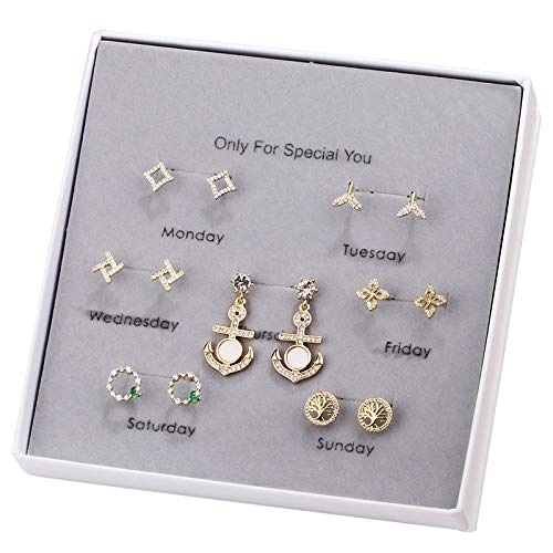 LRIS OPRAH Trend Designer S925 New Lightweight Luxury Set Delicate Studs Fashion Summer Trend Minimalist Women's Earrings Set (Set 1)