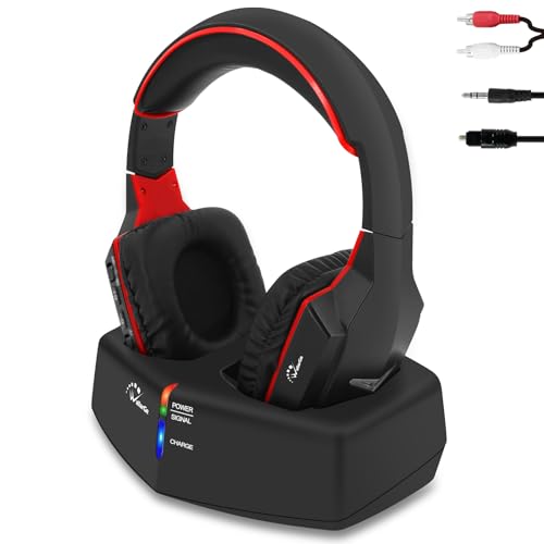 Bewinner Drahtlose TV Kopfhörer - 50h Spielzeit Mit Ladestation Für Senioren