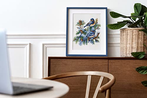 Image of Luca-S DIY Cross Stitch Kit - The Birds-Winter, B2418, Counted Cross Stitch Kit for Adults, Needlecraft and Embroidery Kit