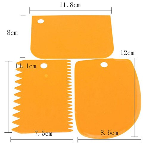 Ceny 3Pcs Plastic Dough Icing Fondant Scraper Cake Decorating Baking Pastry Tools