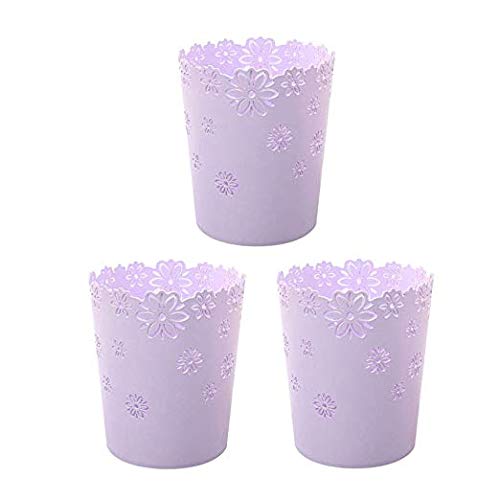 Poubelle salle de bain et cuisine lot de 3 bacs de 3L et 4L pour bureau et hôtel