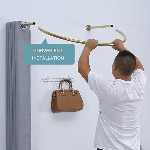 Asta Per Tenda A Forma Di U - Per Spogliatoi, Bagno, Guardaroba, Nero, Dimensioni 90x90 Cm, Metallo