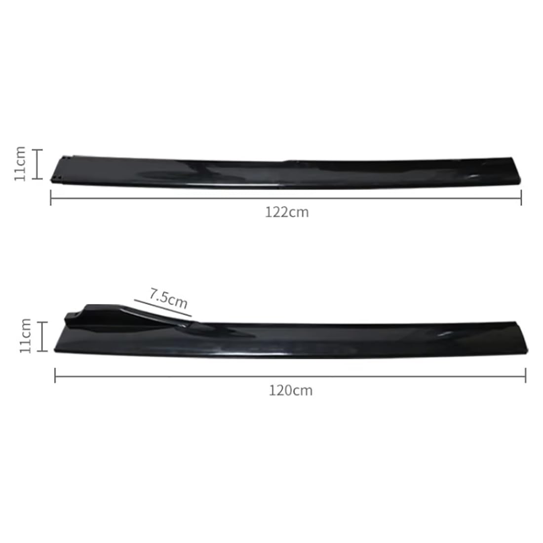 Faldón Lateral de Coche, Borde de extensión para H-Onda Civic 10th 2017-2023, faldones Laterales ABS, divisores de Aletas, alerones,Black-Black