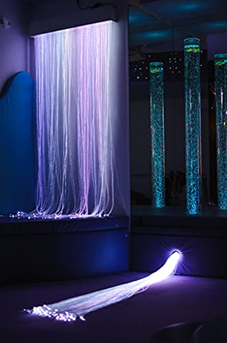 Image of Playlearn Sensory Fiber Optic Light Curtain with 100 Tails - Sensory Lights - Ideal Sensory Room Product - Wall Mounted - 42x96 Inch