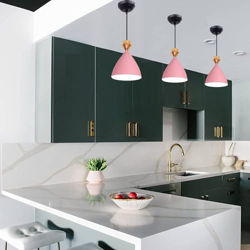 Image of Modern Pink Dome Hanging Pendant Light for Ceiling, Aluminium, Antique Decor, E-27 Holder, (Bulb is not Included) Pack of 4