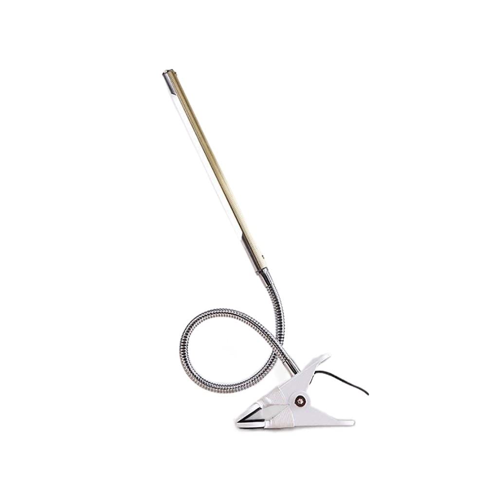 Lampe de Bureau Clip De Tuyau En Métal Lampe De Bureau Lampe De Lecture Créative Dortoir USB Charge Lampe De Table Dimmable Led Protection Des Yeux Lumière Lampe de Lecture Lampe Bureau ( Blue : Gold