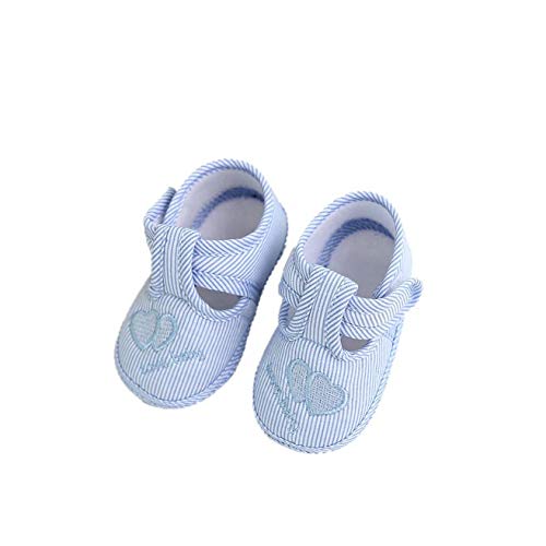 Beppter Boys Girls Star High Top Sneaker Soft Sole Infant First Walkers Canvas Denim Polka Dot Non Slip Bottom Tennis Shoes(Blue, 3-6Months)