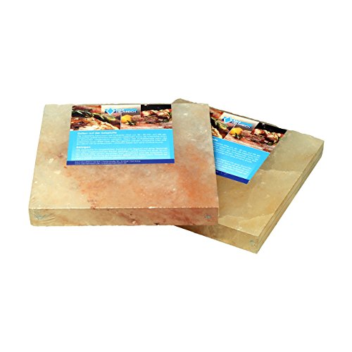 2 Salzsteine BBQ Salzplatten(20x20x2,5cm) zum Grillen (4.4kg), mehrfach verwendbar; Salzhändler seit 1855 Cover