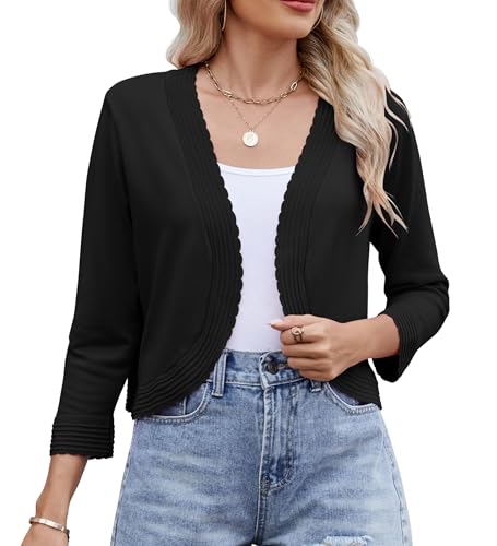 Women's Long Sleeve Knitted Cardigan Solid Color Open Front Tops Shrug2