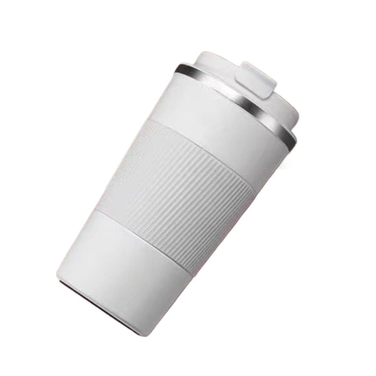 Butelka,Szczelna Skórzany Kubek Do Kawy Ze Stali Nierdzewnej Kubek Termiczny Przenośny Kubek Do Samochodu Służbowego Napoje(White,170mm)