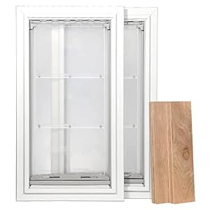 Endura Flap E2 Pet Door for Partitions in White | Power-Environment friendly Double Flap Design for Wall Installations | All-Climate Safety with Insulating Twin-Layer Flap | White, Giant, Double Flap Endura Flap E2 Pet Door for Partitions in White | Power-Environment friendly Double Flap Design for Wall Installations | All-Climate Safety with Insulating Twin-Layer Flap | White, Giant, Double Flap