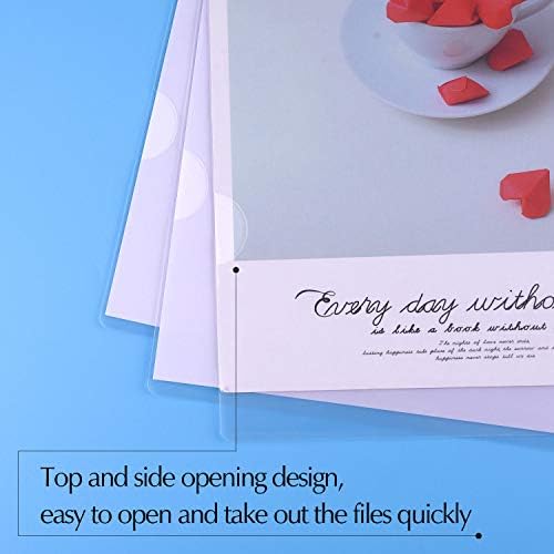 FEPITO 60 Pieces A4 Cut Flush Folders Plastic Sheet Protectors File Cover Plastic Wallets