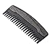 Produktbild QJXSAN Black & Holzmaserung Edelstahl-Haar-Kamm, Weit Zahn Metall Männer Kamm, for die Lieben