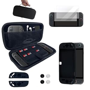 JDGPOKOO Case Compatible with Nintendo Switch 2, 10 in 1 Switch 2 Accessories Bundle Kit with Carrying Case, Protective Case Cover, Screen Protector and 4pcs Thumb Grips Caps