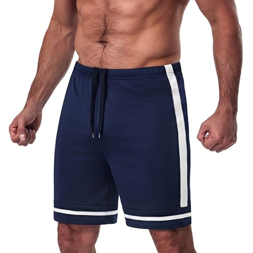 Marvmys Sportshorts Herren Kurz Schnelltrocknend Atmungsaktiv Leicht Laufshorts für Sommer Training Gym Basketball Fußball Trainingshose Männer Lockerer Schnitt mit Kordelzug