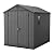 Keter Outdoor Storage Tool Shed for House, Lawn & Garden, 6x8’ Darwin, Graphite