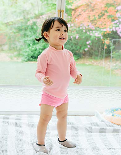 Vaenait Baby BLR_006-1 Infant Kids Sun Protection Rashguard Long Sleeve Swim Shirt L.Oasis Pink S thumb #4