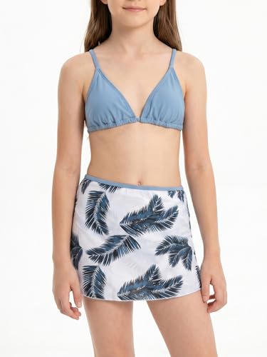 Image of Girl's 3 Piece Sets Floral Print Bikini Swimsuit High Waisted Bathing Suits with Beach Skirt Coverups