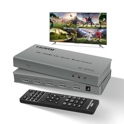 Image of SaiRetail.Com 4k@60hz 4X1 HDMI Multi-Viewer Switch with PIP