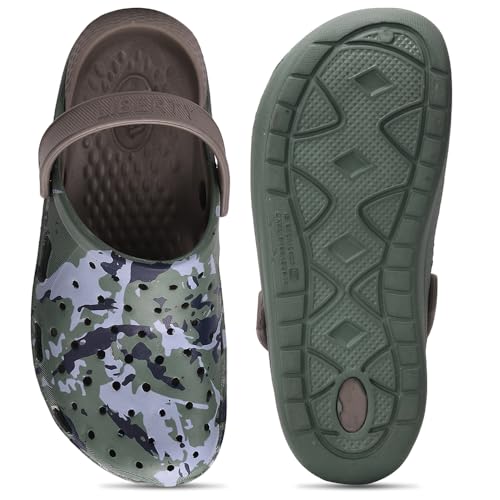 Image of Liberty A-HA LPMXT-811 Casual Slingback Clogs for Men - Grey, Navy Blue & Green | Slip-On Comfort, Comfortable, Breathable & Lightweight | Ideal for All-Day Wear | Suitable for Indoors /Outdoors