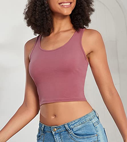 Image of Joviren Crop Tank Tops for Women Workout Cropped Athletic Shirts