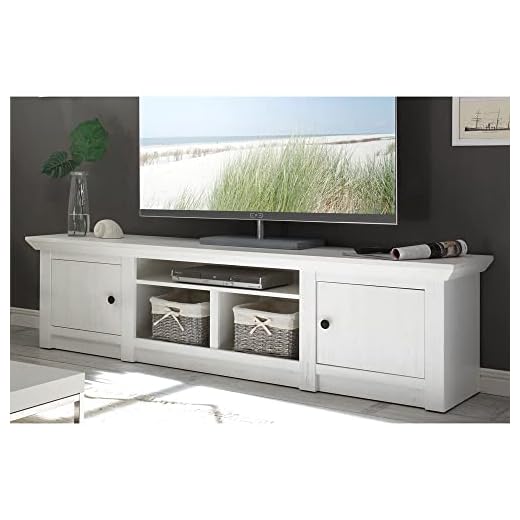 Lomadox Landhaus Fernseh Lowboard Weiß