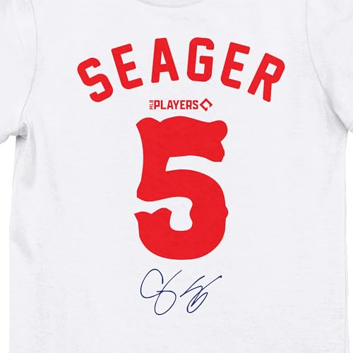 Corey Seager SEAGER5 Girl's White Crew Neck Short Sleeve T-Shirt2