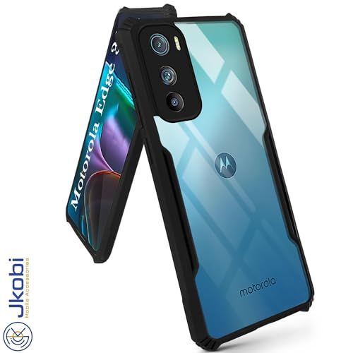 Image of Jkobi Back Cover Case for Motorola Moto Edge 30 (Polycarbonate Clear Panel with Shockproof | Professional Black)