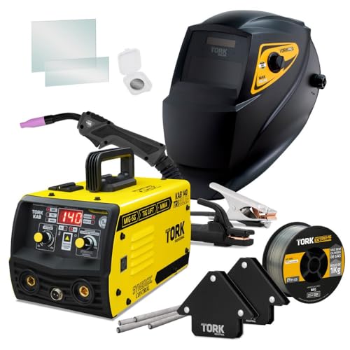 SUPER TORK, Combo Maquina Solda Mig Sem Gas Tig Kab 140 Bivolt + Máscara